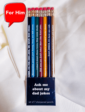 Load image into Gallery viewer, Dad Jokes Pencil Set - 7 pencils