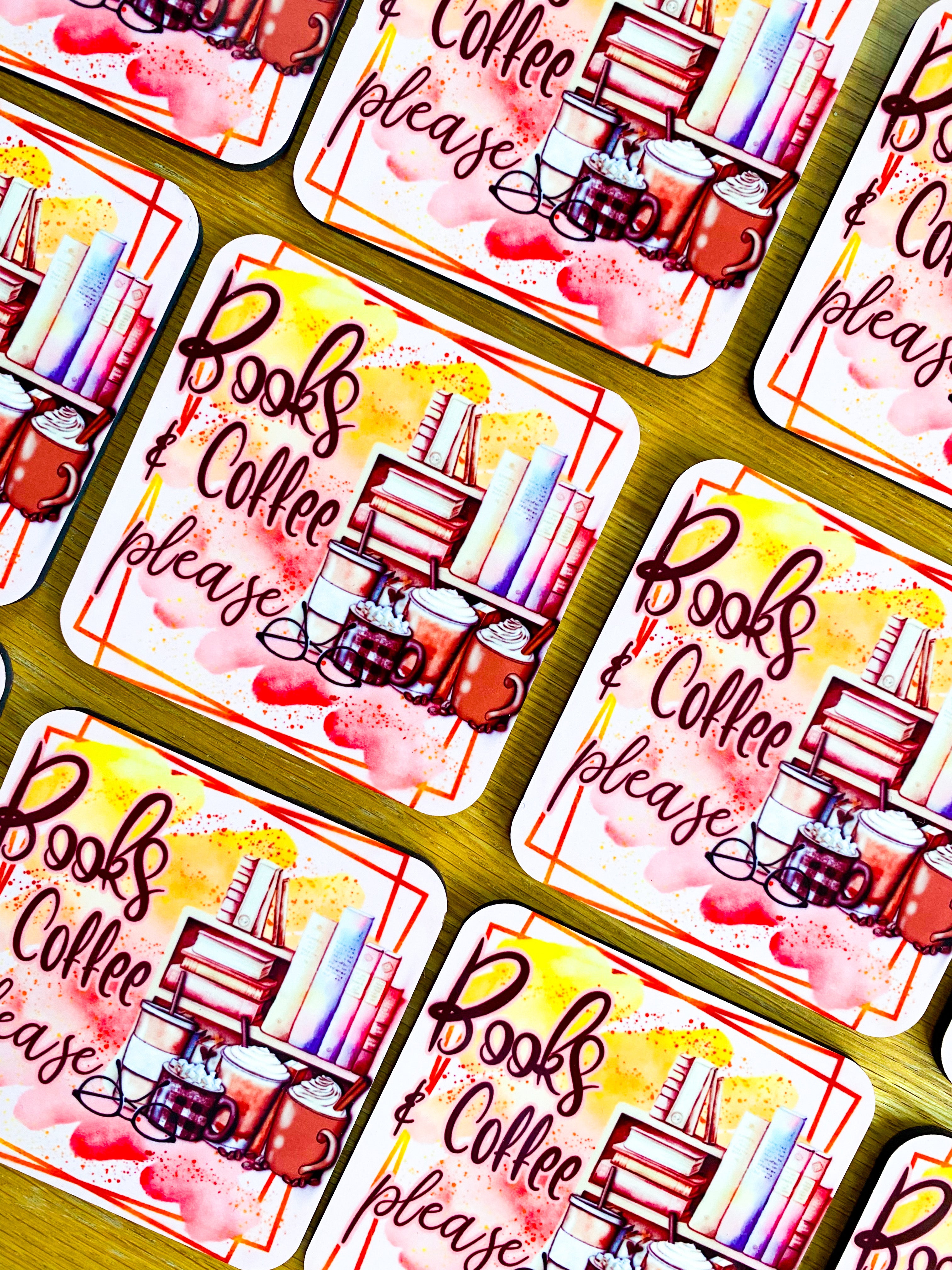 Books and Coffee Coaster