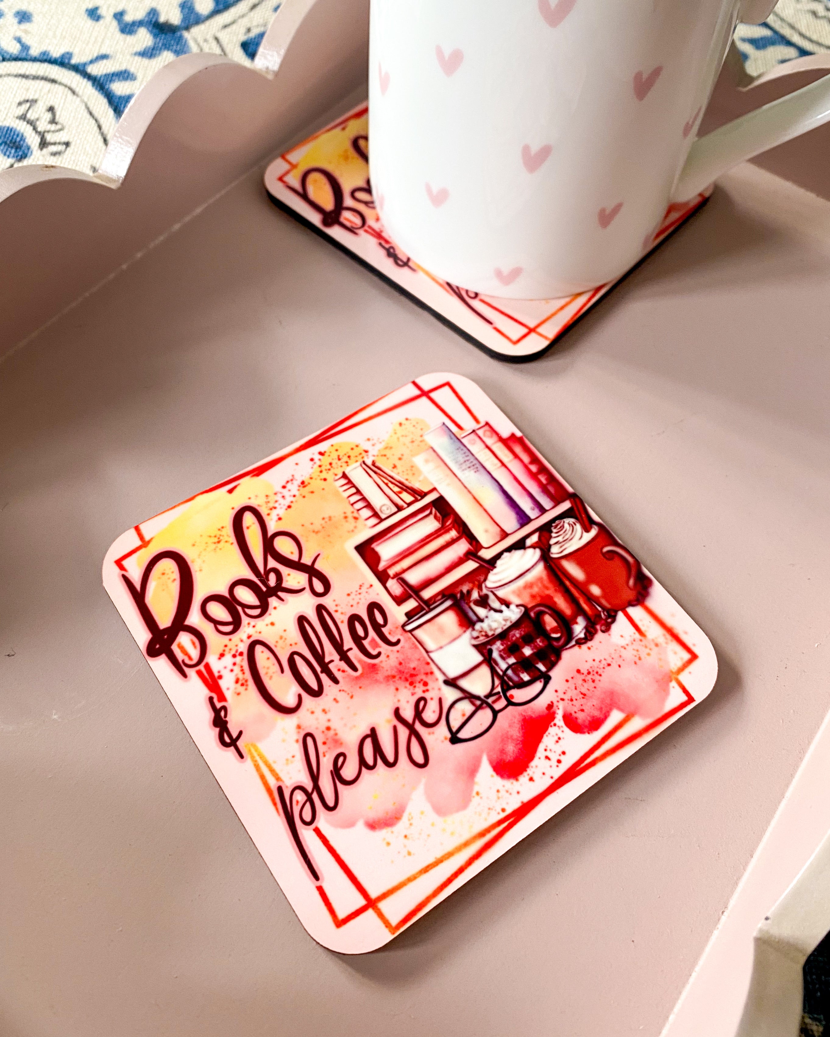 Books and Coffee Coaster
