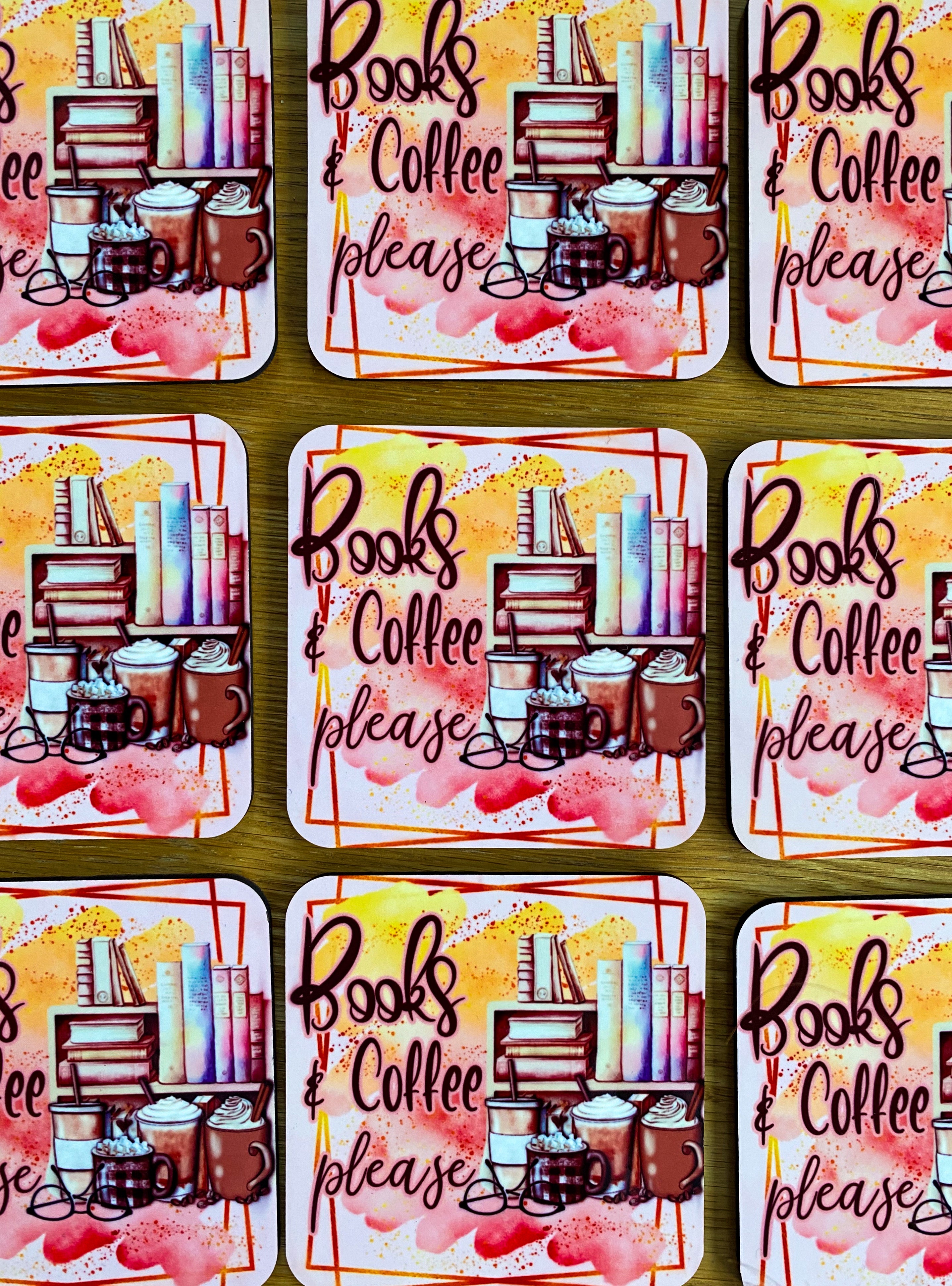 Books and Coffee Coaster