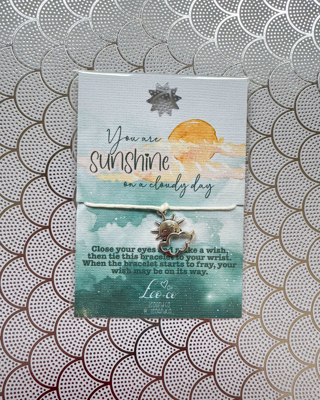 Sunshine On A Cloudy Day Wish Bracelet | Positivity Gift