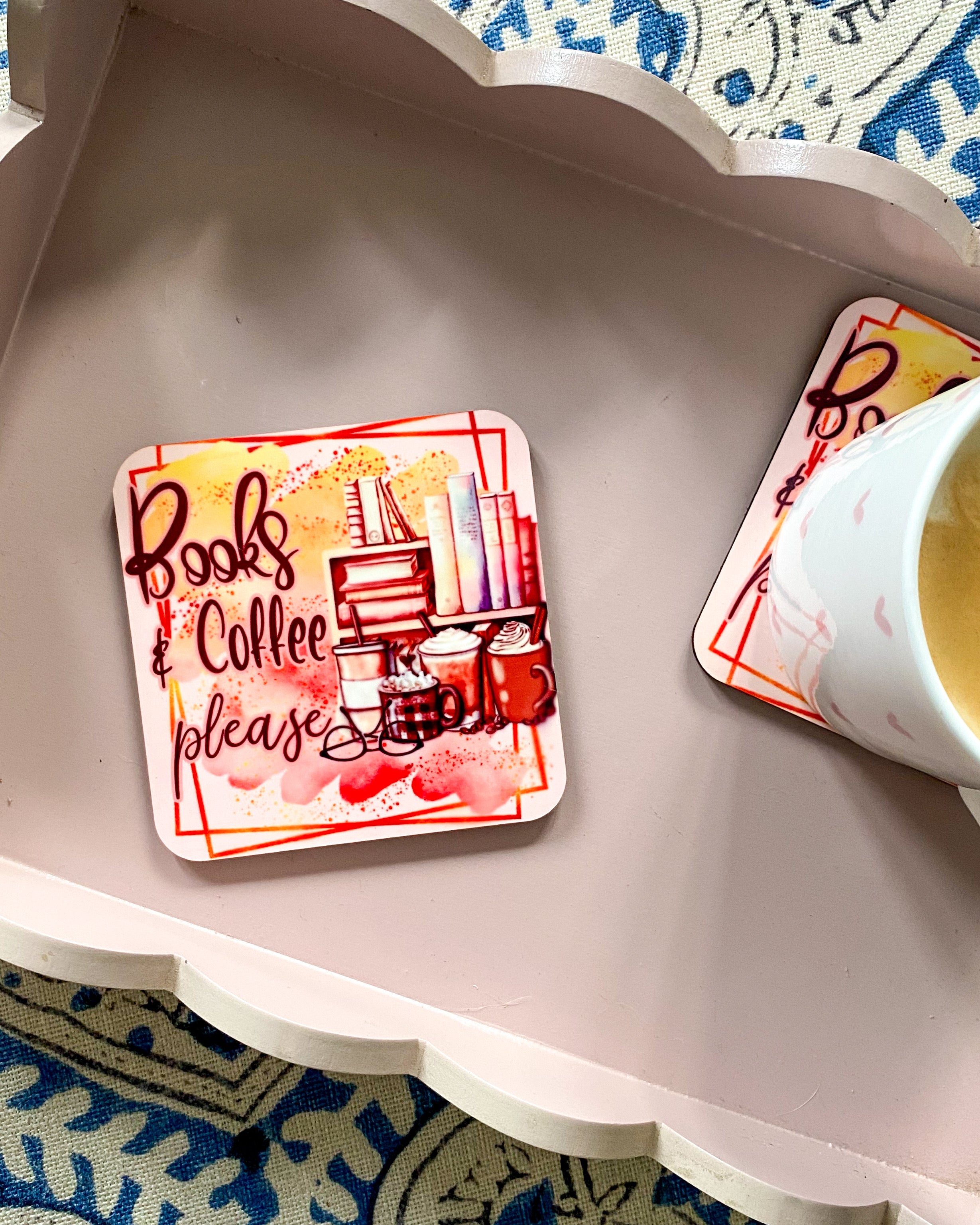Books and Coffee Coaster
