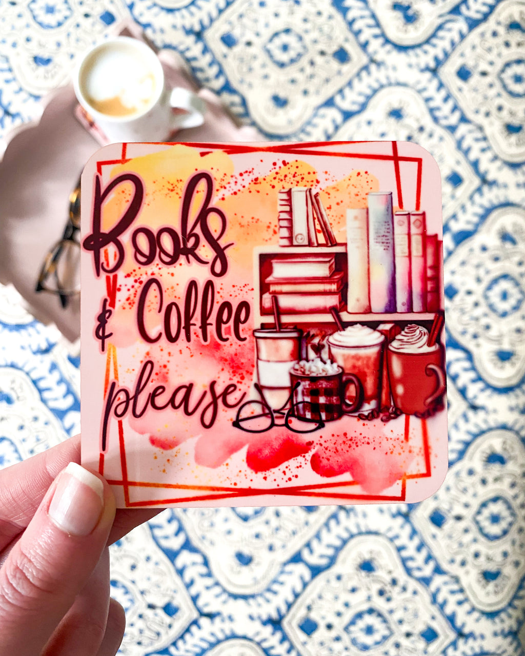 Books and Coffee Coaster