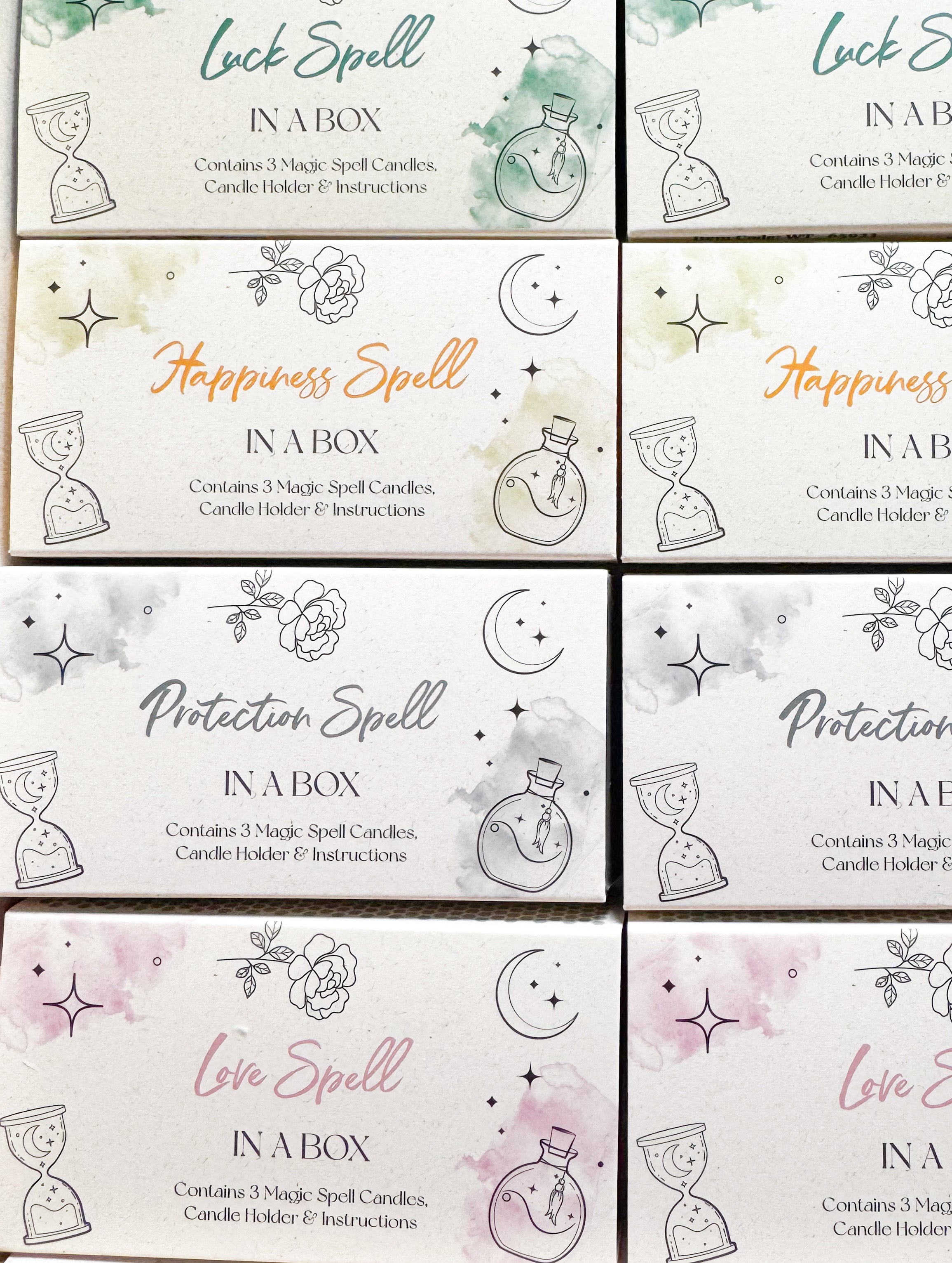 3 Magic Spell Candles in a Box | Love Spell | Happiness Spell | Protection Spell | Luck Spell