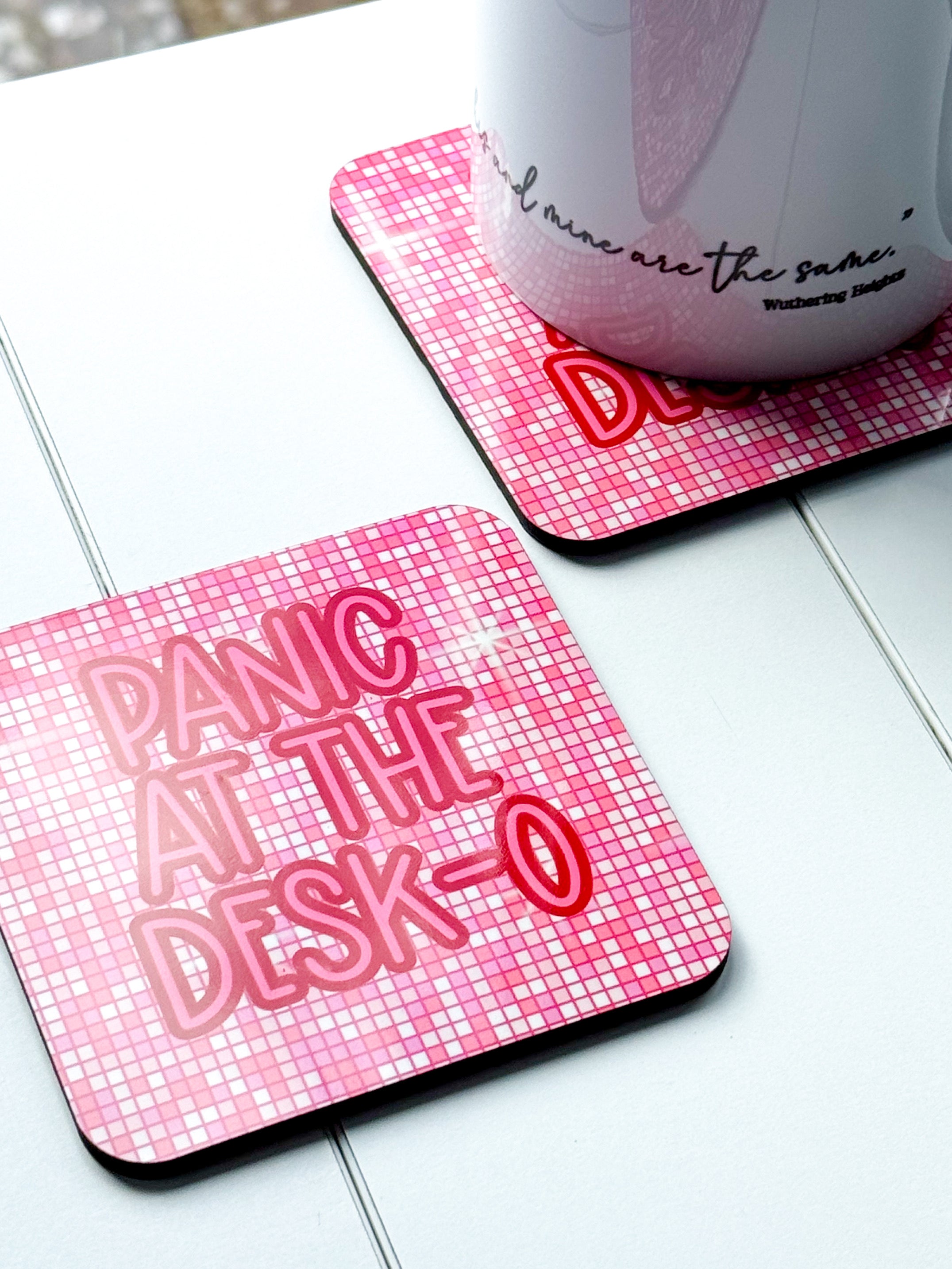 ‘Panic At The Desk-O’ Coaster