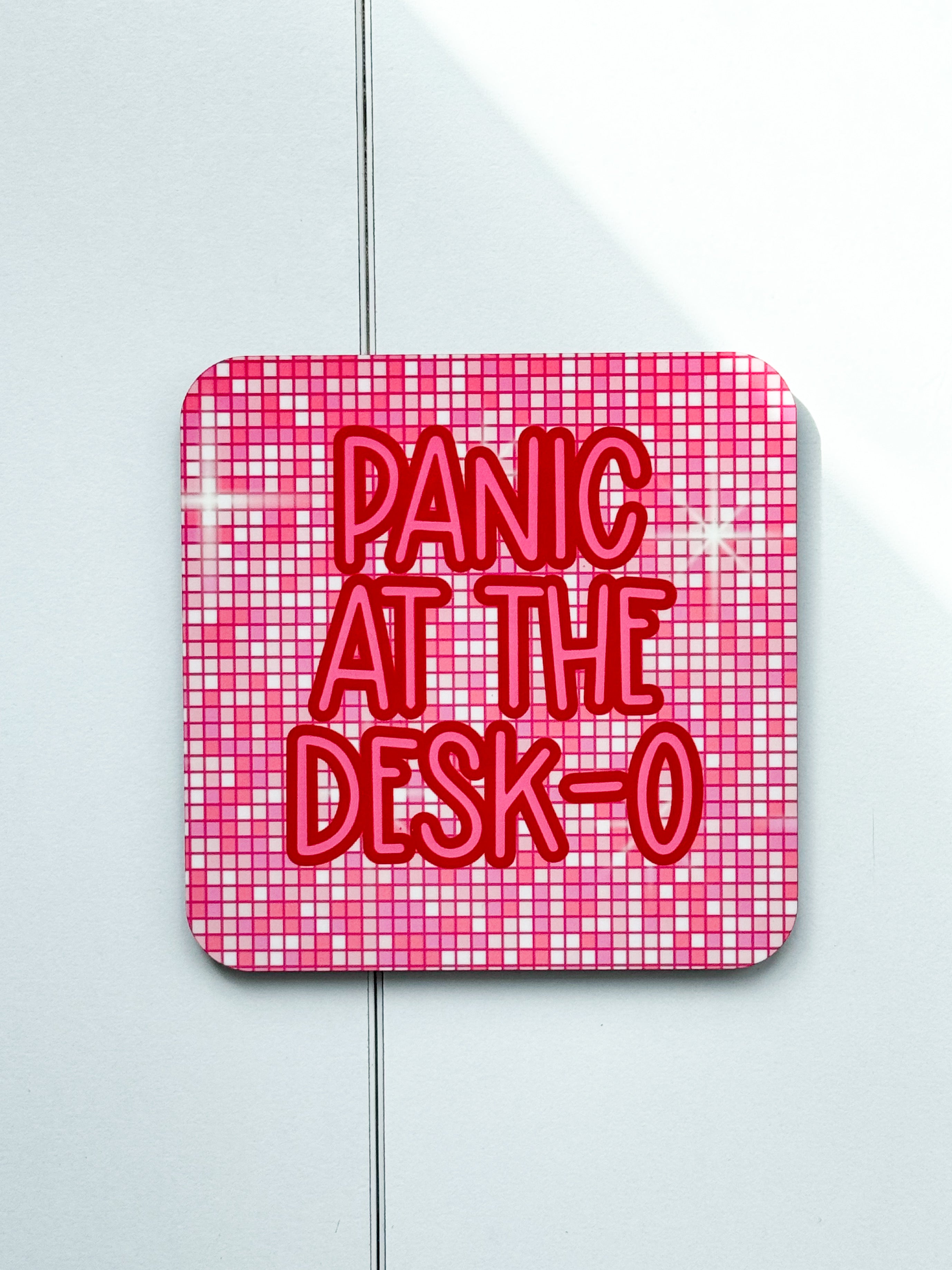‘Panic At The Desk-O’ Coaster