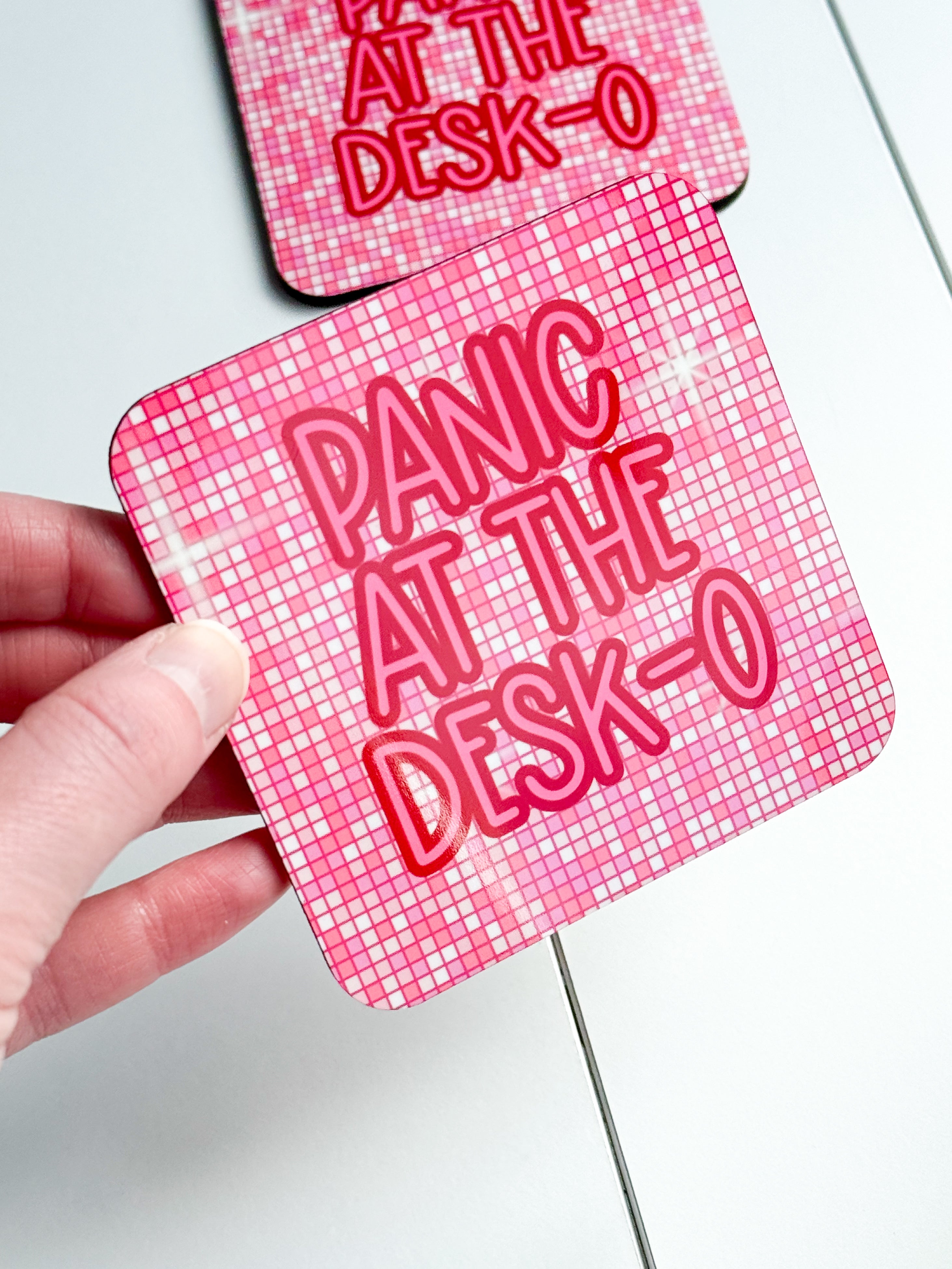 ‘Panic At The Desk-O’ Coaster