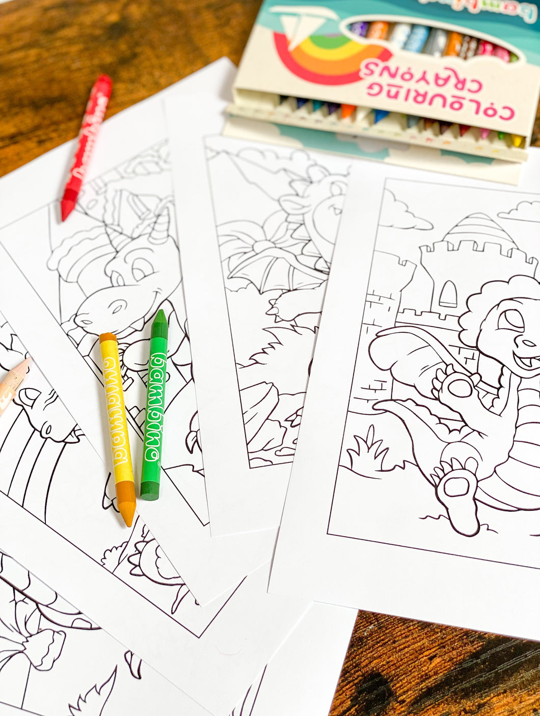 Dinosaur Colouring Pages - set of 5
