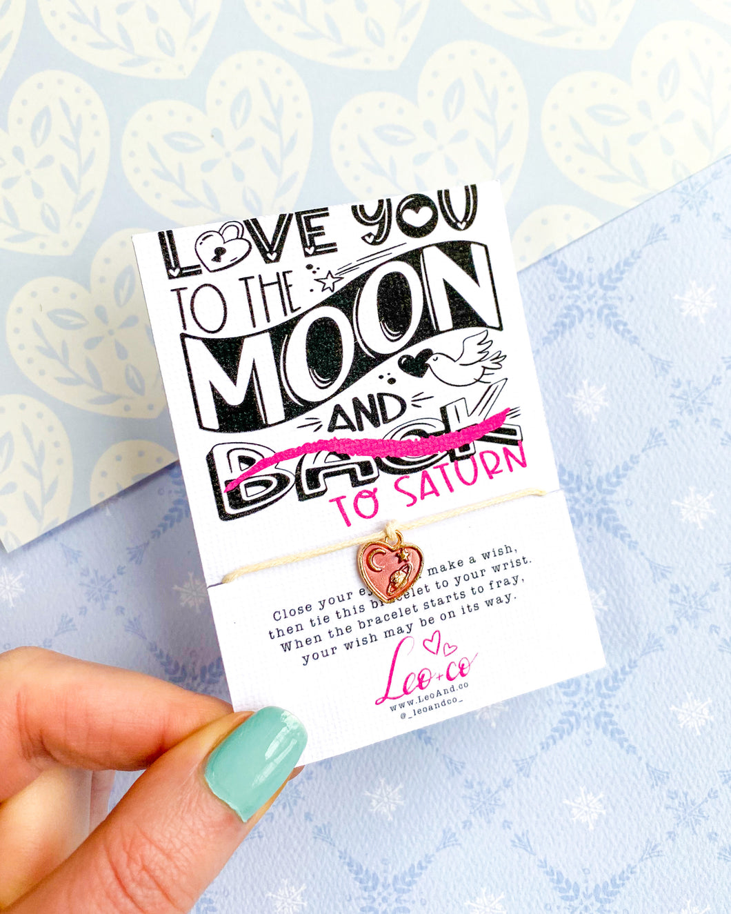 Love You To The Moon and To Saturn Wish Bracelet