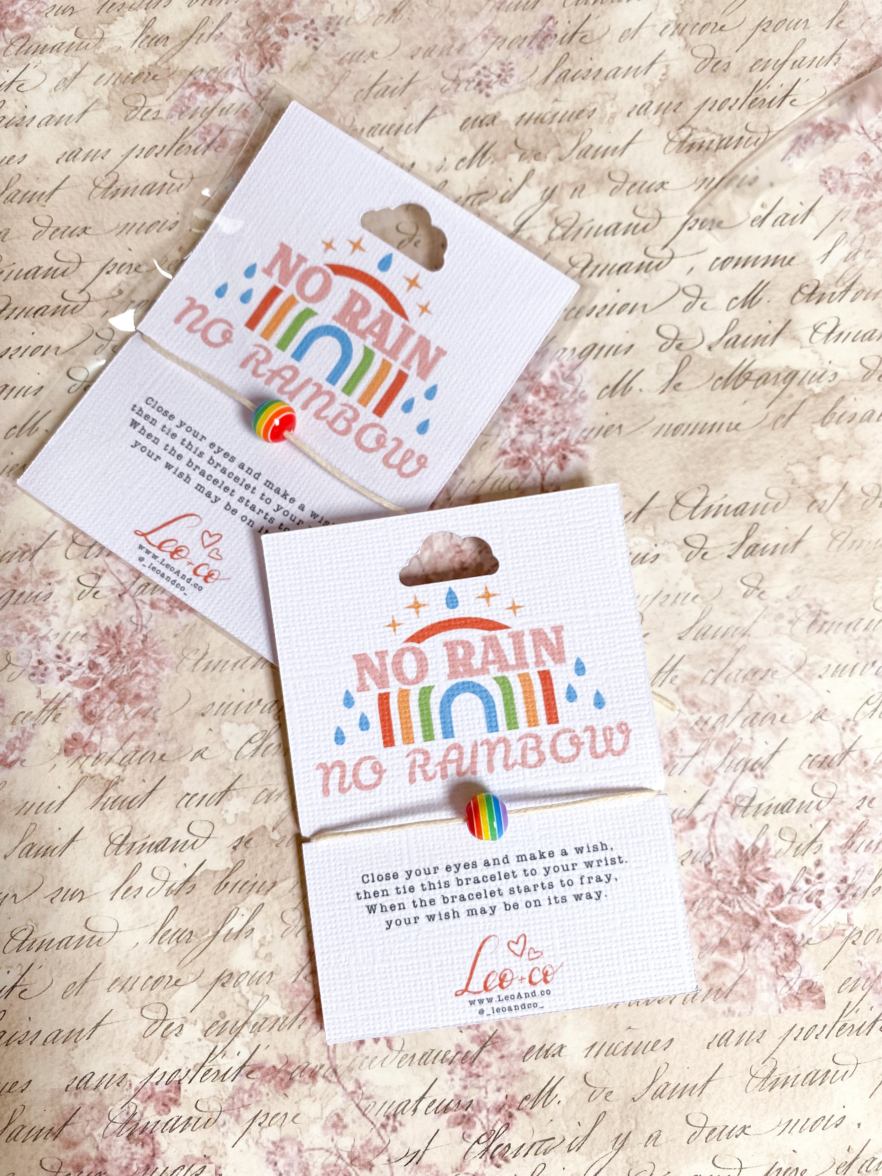 No Rain, No Rainbow Wish Bracelet