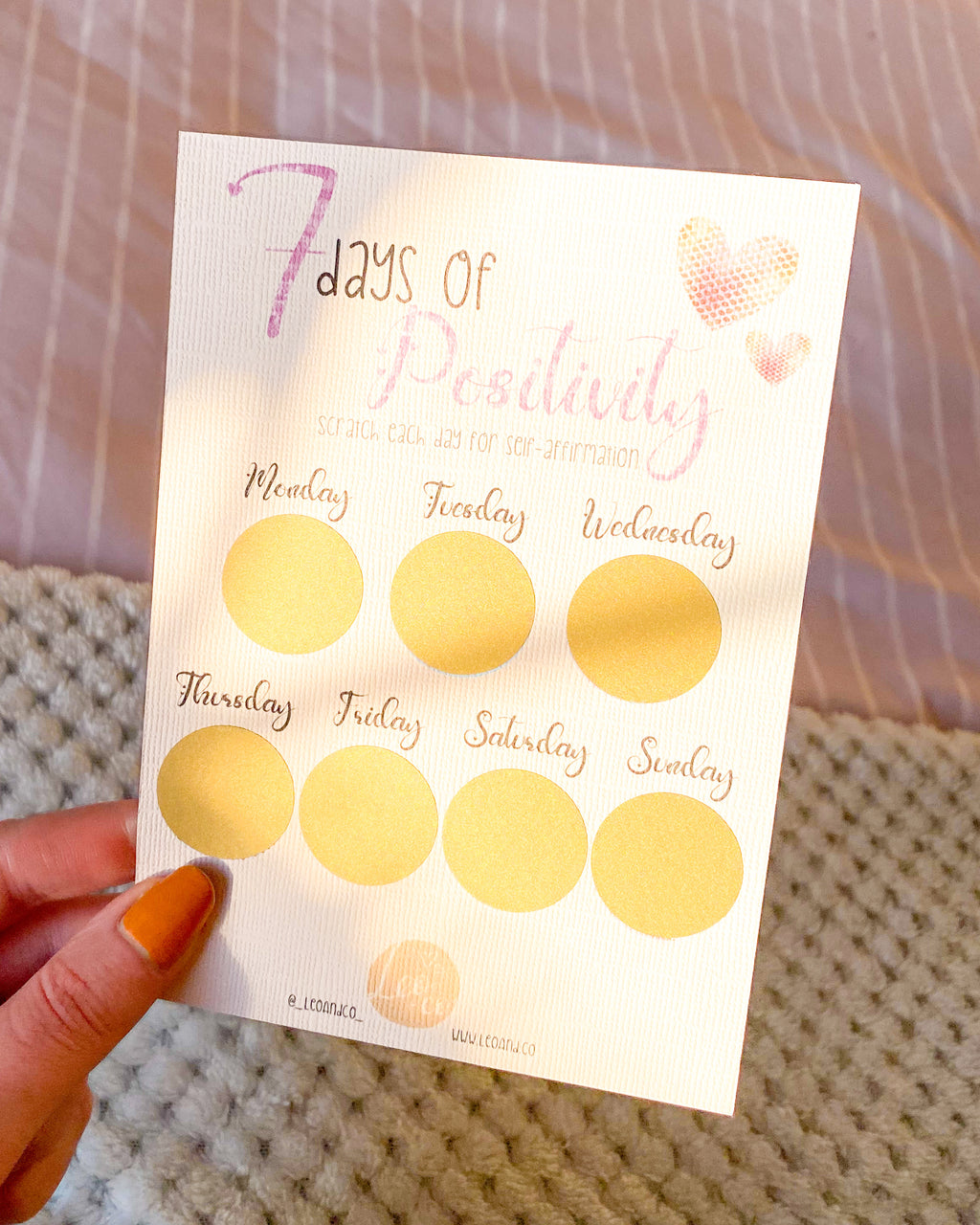 7 Days of Positivity Scratch Card