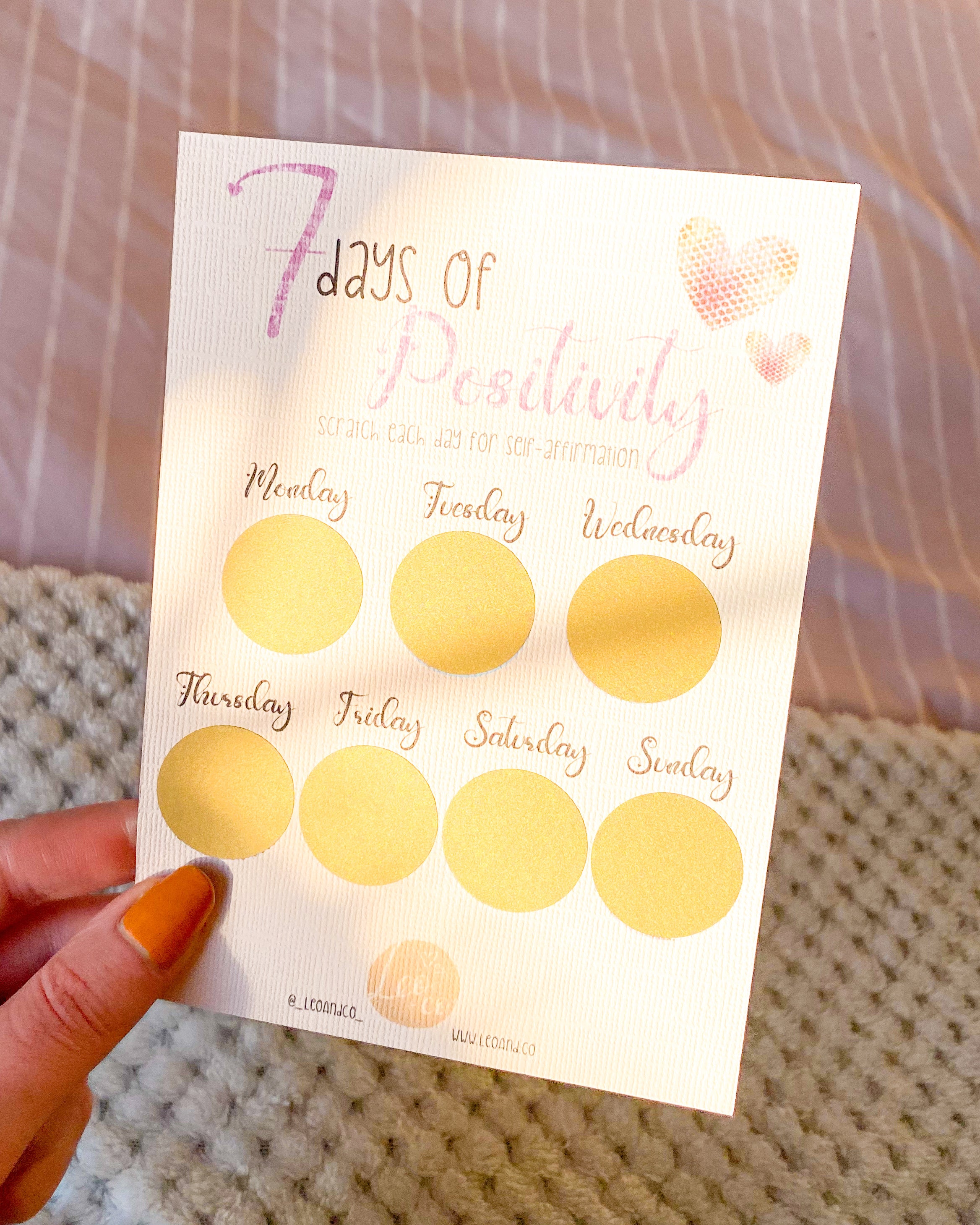 7 Days of Positivity Scratch Card