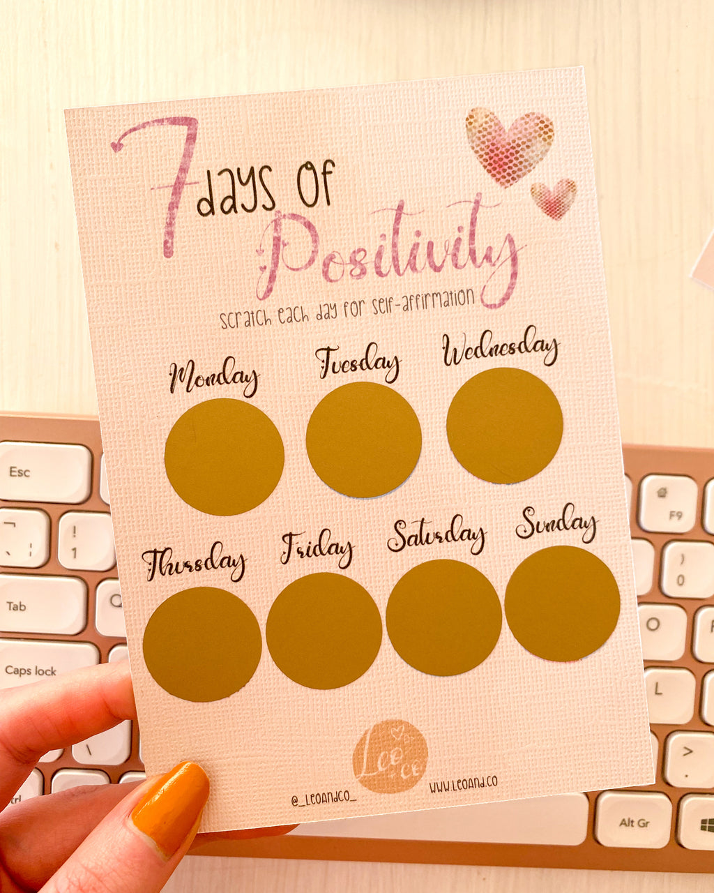 7 Days of Positivity Scratch Card