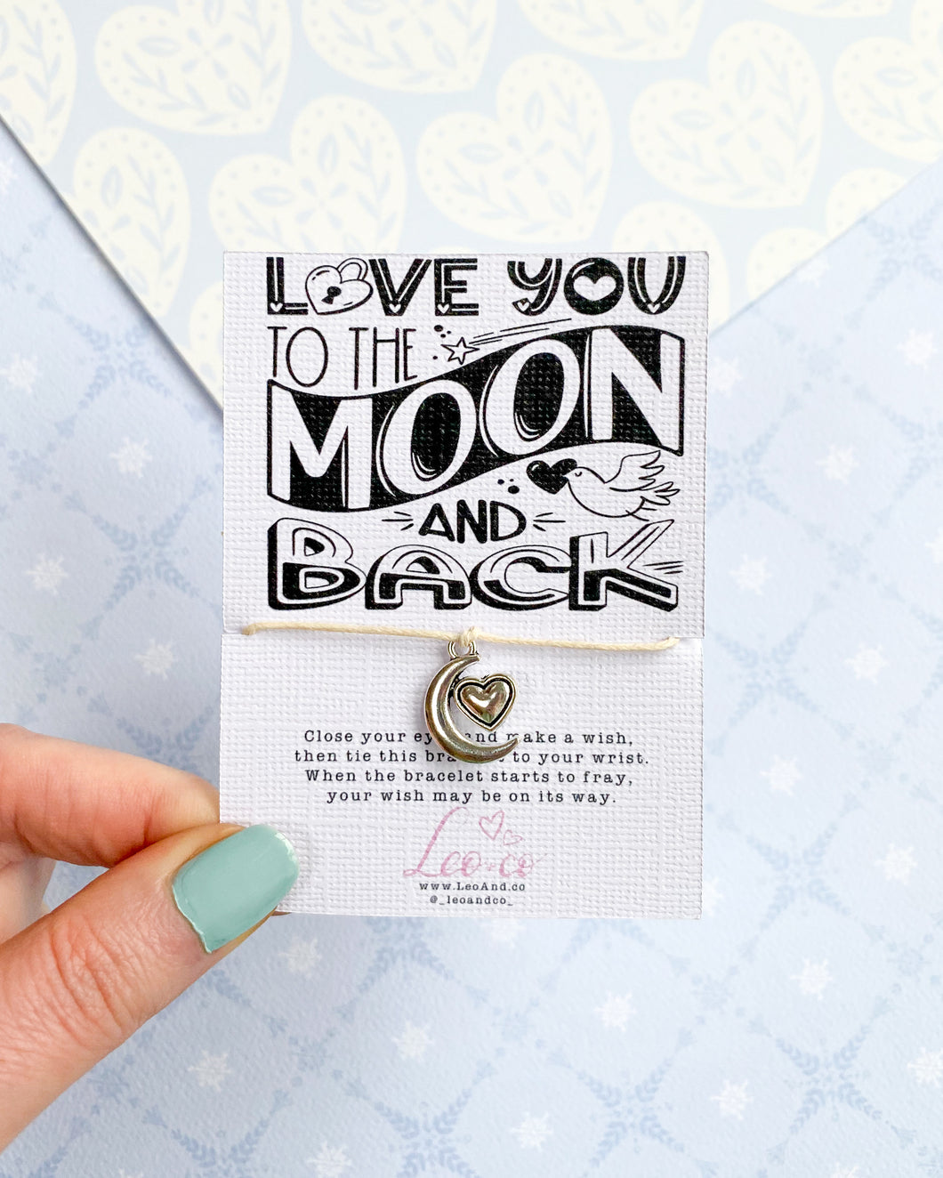 Love You To The Moon and Back Wish Bracelet