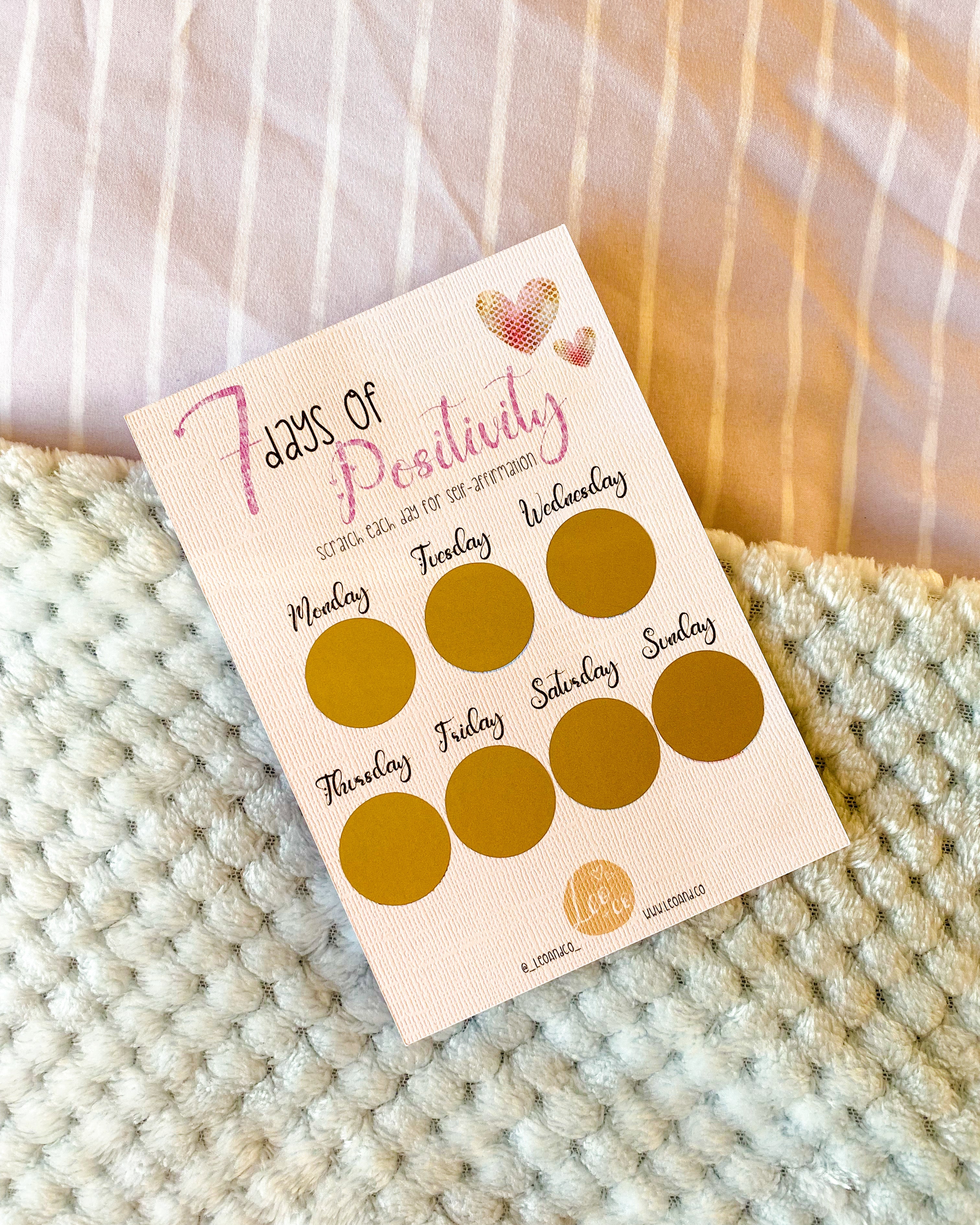 7 Days of Positivity Scratch Card