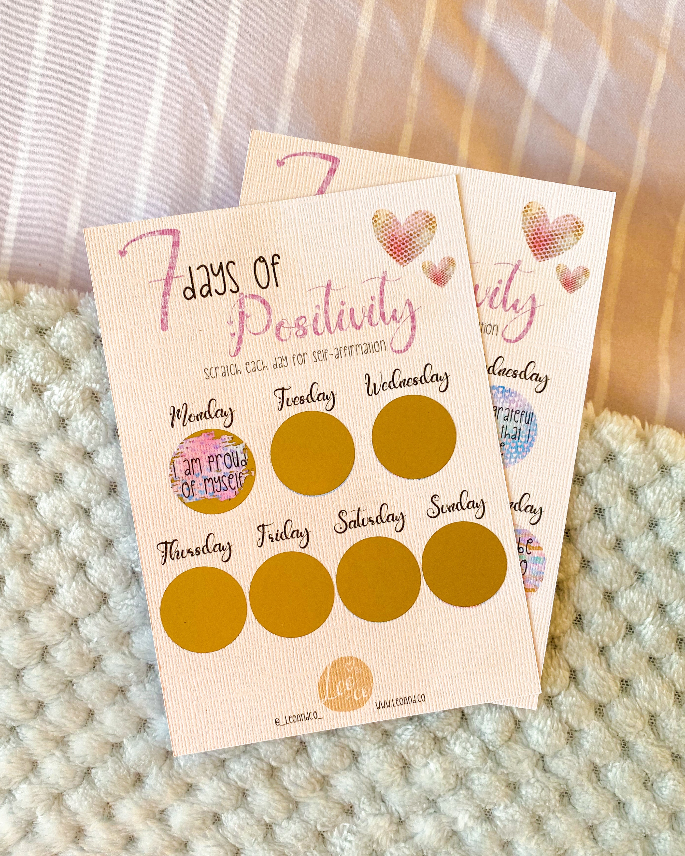 7 Days of Positivity Scratch Card