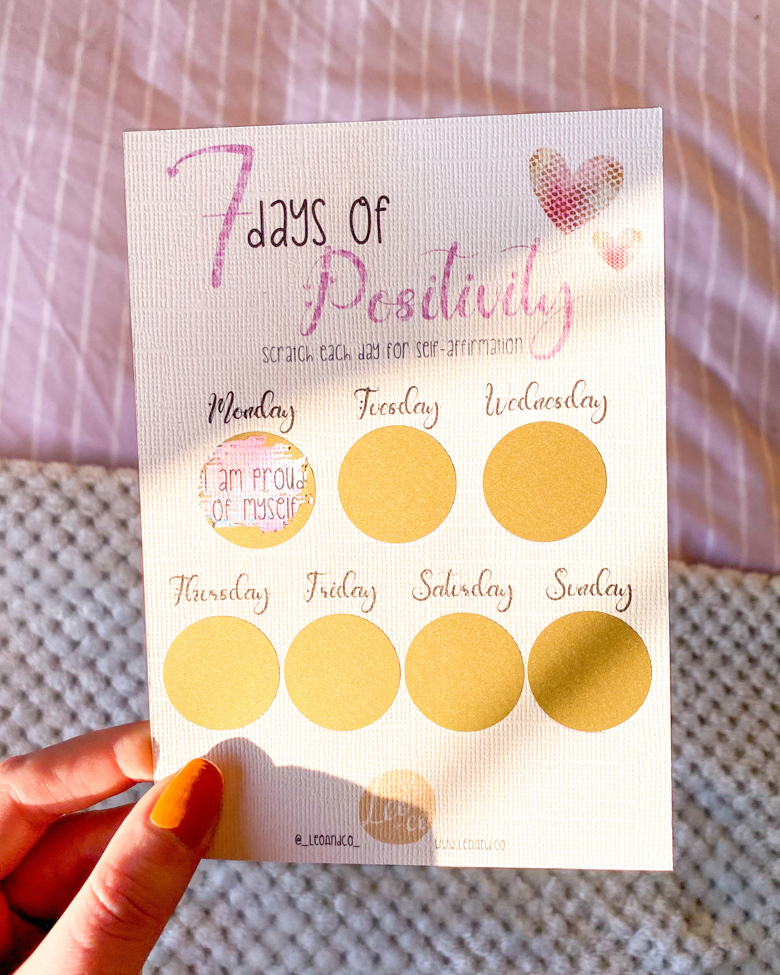 7 Days of Positivity Scratch Card