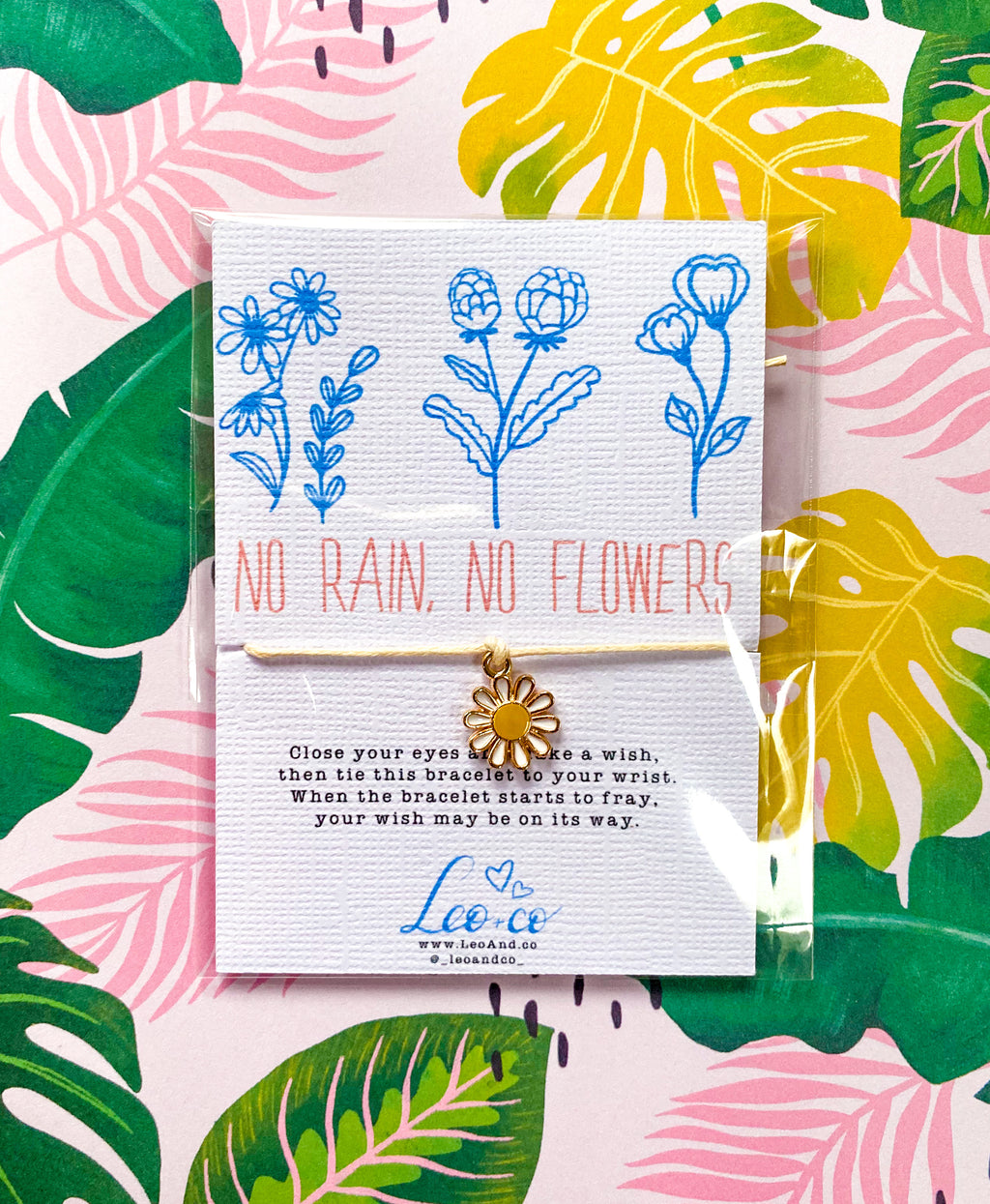 No Rain, No Flowers Wish Bracelet