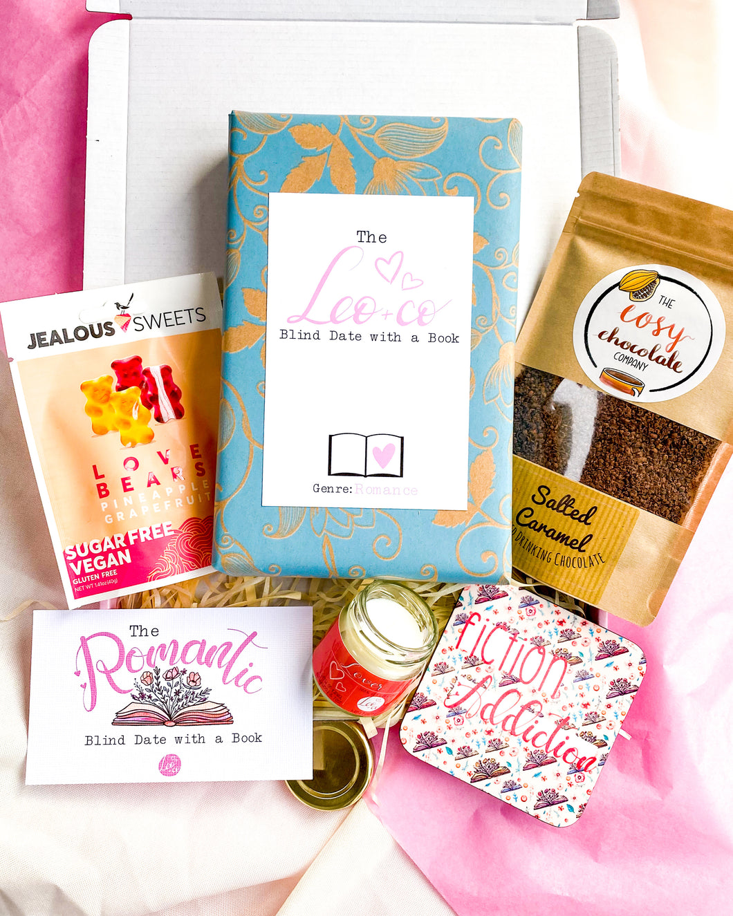 The Romantic Blind Date with a Book (a romance book + 4 mystery goodies)